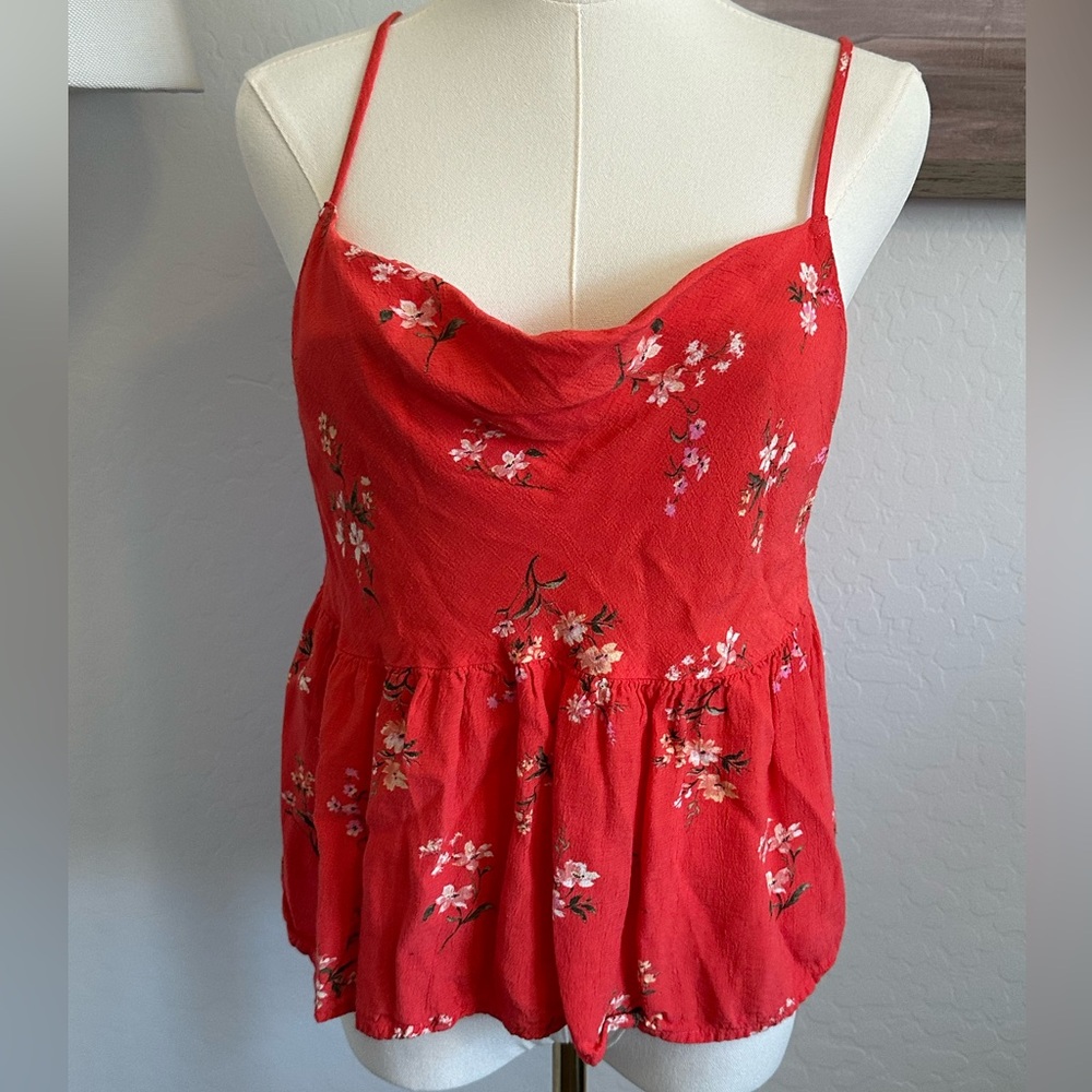 American Eagle Floral Cowl Neck Tank